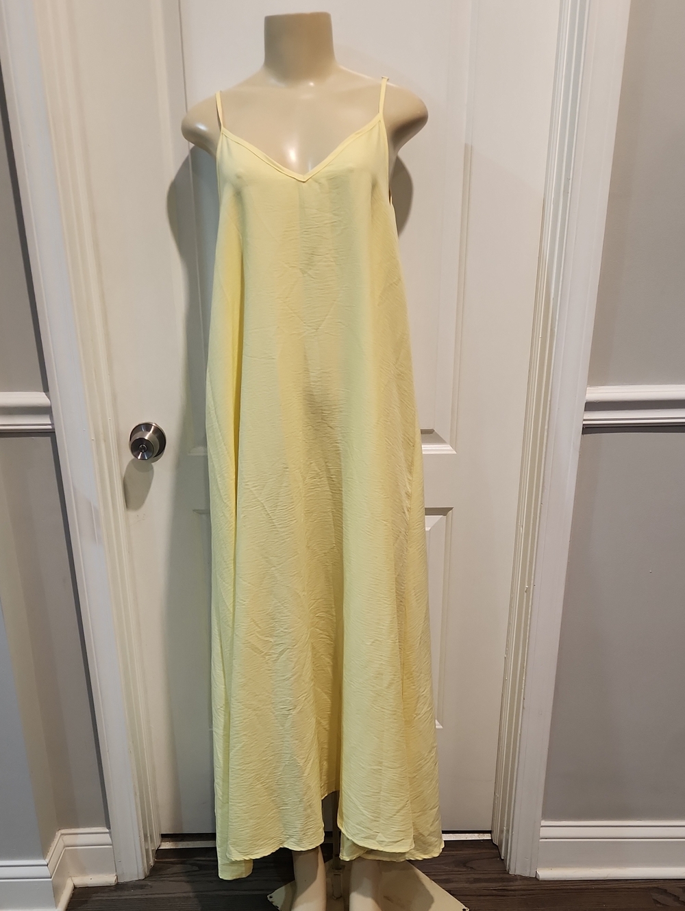 SHEIN Pale Yellow Maxi Slip Dress with Spaghetti Straps